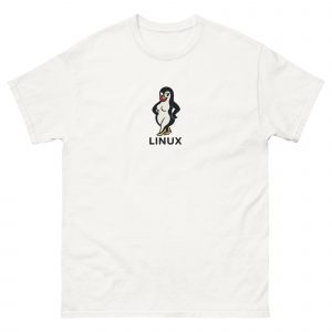 unisex-classic-tee-white-front-68076af21cdfc.jpg Sexy Tux (Linux) - Unisex classic tee